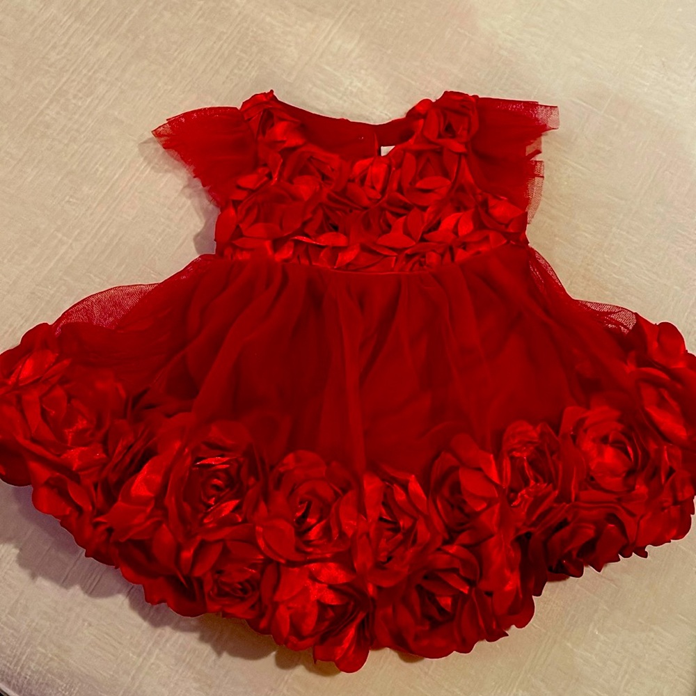 Never worn red formal dress for baby